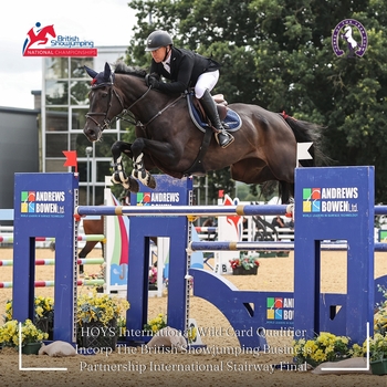 Adrian Speight regains his National Champion title with Millfield Baloney at the British Showjumping National Championships
